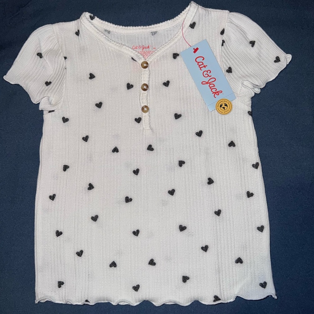 Heart Print Short Sleeve Super Soft